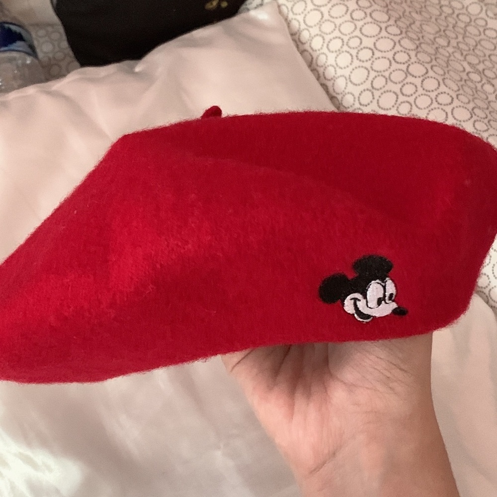 red mickey mouse beret